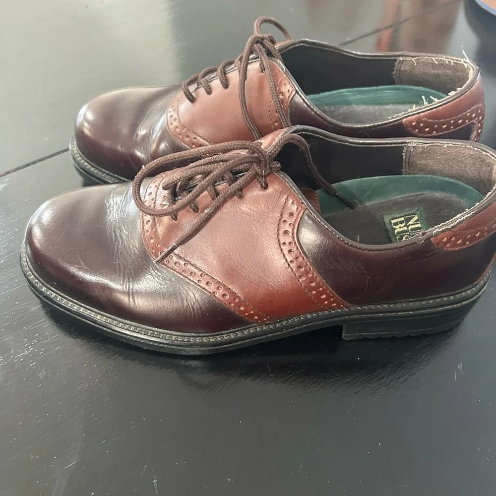 Nunn Bush Oxfords Size 8.5 Brown Leather 81129-51 Brogue Saddle Oxfords Shoes US